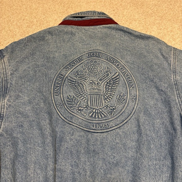 Unbranded Other - Vtg United States Golf Association Denim Trucker Jacket Mens XL Blue USA Rare